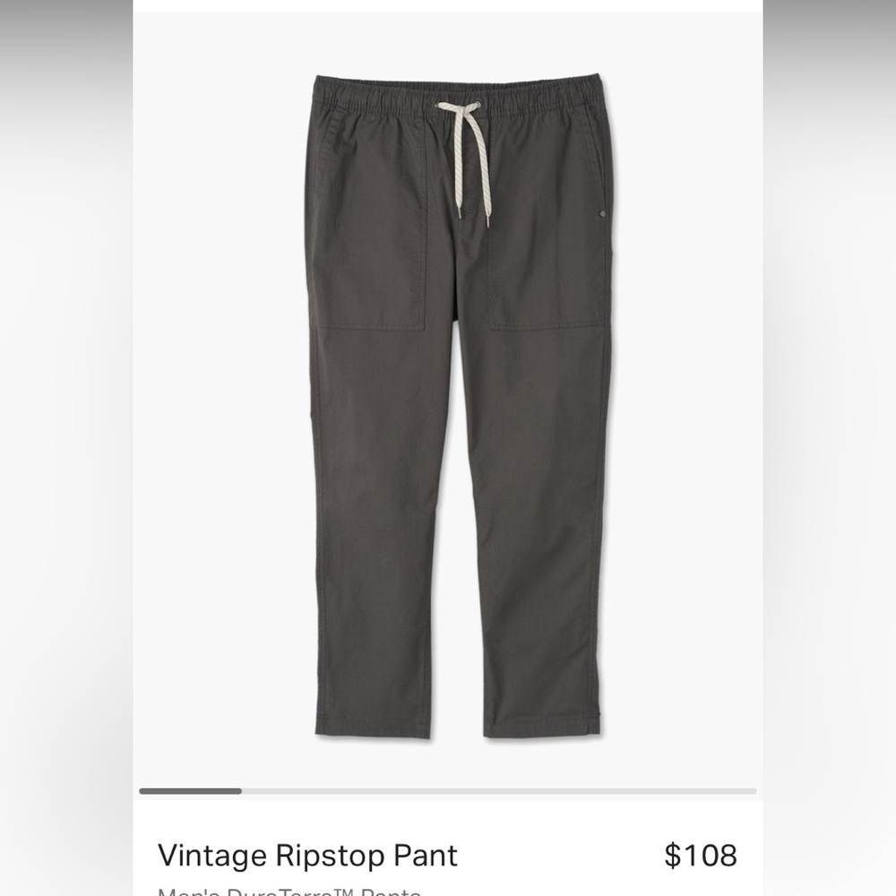Vuori vintage rip stop pants